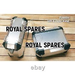 ADVENTURE PANNIER PAIR SILVER & RAIL & INNER BAG Fit For R. E New Himalayan 450