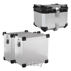 Aluminium Panniers Set + Top Box for KTM 390 Adventure NX55 silver