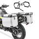 Aluminium Panniers + Rack For Bmw R 1200 Gs Adventure 14-18 Qp48 Silver