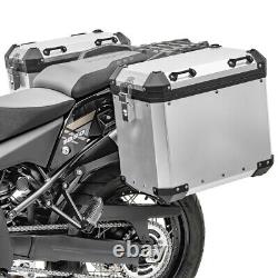 Aluminium Panniers+ rack for Honda Africa Twin Adventure Sports 1100 GX45 silver