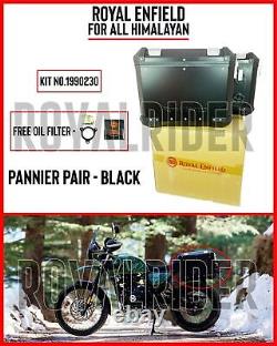 Fits Royal Enfield HIMALAYAN BLACK ADVENTURE PANNIER PAIR With Free Oil Filter