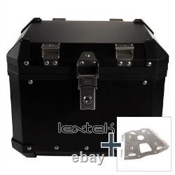Lextek Aluminium Top Box 33L with Mounting Plate for BMW R1200 GS (08-12) Black