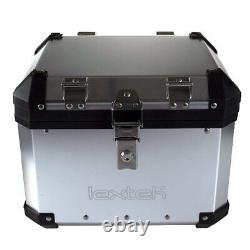 Lextek Aluminium Top Box 33L with Mounting Plate for K. T. M 1050 Adventure Metal