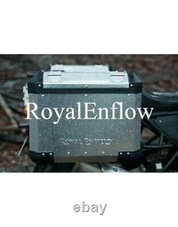 Royal Enfield Genuine SILVER ADVENTURE PANNIER BOX PAIR For Himalayan & Scram