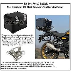 Boîte supérieure de sacoches d'aventure Royal Enfield avec support noir pour le nouveau Himalayan 450