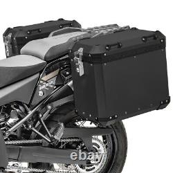 Ensemble de valises en aluminium pour BMW F 800 GS / Adventure - Coffres latéraux GX45 noirs.