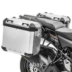 Ensemble de valises en aluminium pour KTM 390 Adventure, côtés GX-38-45, argentées.