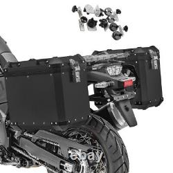 Ensemble de valises latérales en aluminium pour KTM 390 Adventure, étui GX45 noir.