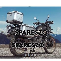 PAIRE DE SACOCHES D'AVENTURE ARGENTÉES ET SUPPORT POUR RAIL Adaptées à la Royal Enfield New Himalayan 450