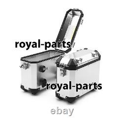 PAIRE DE SACOCHES D'AVENTURE EN ARGENT ET SUPPORT POUR ROYAL ENFIELD NEW HIMALAYAN 450