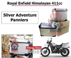 Royal Enfield Himalayan 411cc Paire de boîtes de sacoches d'aventure en argent