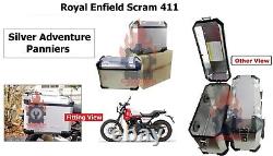 Royal Enfield Scram 411 Boîte de sacoches d'aventure argentée en paire