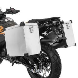 Valises de moto en aluminium 2x40 l Bagtecs Namib + kit pour porte-bagages de valises